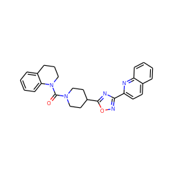 O=C(N1CCC(c2nc(-c3ccc4ccccc4n3)no2)CC1)N1CCCc2ccccc21 ZINC000072181628