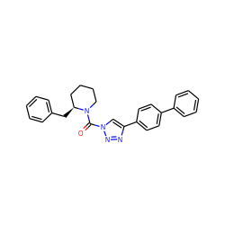 O=C(N1CCCC[C@@H]1Cc1ccccc1)n1cc(-c2ccc(-c3ccccc3)cc2)nn1 ZINC000095567573