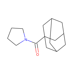 O=C(N1CCCC1)C12CC3CC(CC(C3)C1)C2 ZINC000004031845