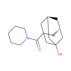 O=C(N1CCCCC1)C12C[C@H]3C[C@@H](CC(O)(C3)C1)C2 ZINC000101120227