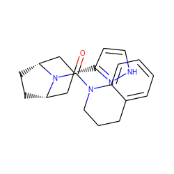 O=C(N1CCCc2ccccc21)N1[C@H]2CC[C@@H]1C[C@H](c1cc[nH]n1)C2 ZINC000101407803