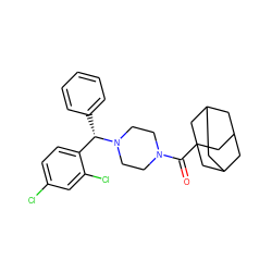 O=C(N1CCN([C@@H](c2ccccc2)c2ccc(Cl)cc2Cl)CC1)C12CC3CC(CC(C3)C1)C2 ZINC000049088896