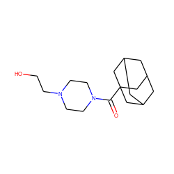 O=C(N1CCN(CCO)CC1)C12CC3CC(CC(C3)C1)C2 ZINC000028896391