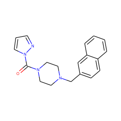 O=C(N1CCN(Cc2ccc3ccccc3c2)CC1)n1cccn1 ZINC000299835847