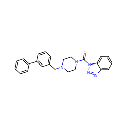 O=C(N1CCN(Cc2cccc(-c3ccccc3)c2)CC1)n1nnc2ccccc21 ZINC000095577382