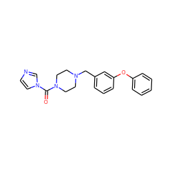 O=C(N1CCN(Cc2cccc(Oc3ccccc3)c2)CC1)n1ccnc1 ZINC000299835150