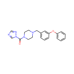 O=C(N1CCN(Cc2cccc(Oc3ccccc3)c2)CC1)n1cncn1 ZINC000299829096