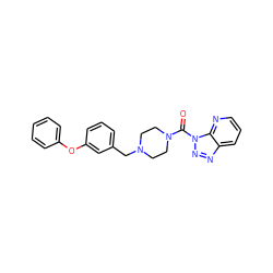 O=C(N1CCN(Cc2cccc(Oc3ccccc3)c2)CC1)n1nnc2cccnc21 ZINC000299832731