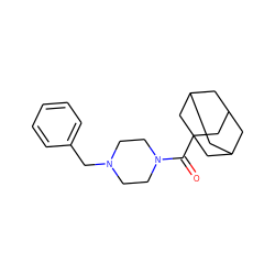 O=C(N1CCN(Cc2ccccc2)CC1)C12CC3CC(CC(C3)C1)C2 ZINC000019933395