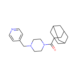 O=C(N1CCN(Cc2ccncc2)CC1)C12CC3CC(CC(C3)C1)C2 ZINC000028693156