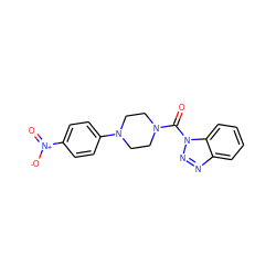 O=C(N1CCN(c2ccc([N+](=O)[O-])cc2)CC1)n1nnc2ccccc21 ZINC000095577279