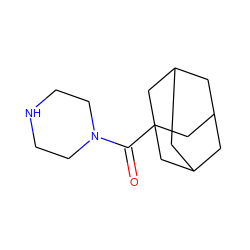 O=C(N1CCNCC1)C12CC3CC(CC(C3)C1)C2 ZINC000012343593