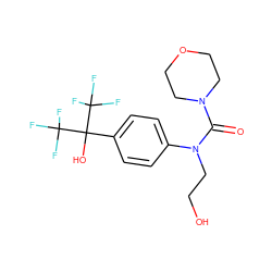 O=C(N1CCOCC1)N(CCO)c1ccc(C(O)(C(F)(F)F)C(F)(F)F)cc1 ZINC000013682638