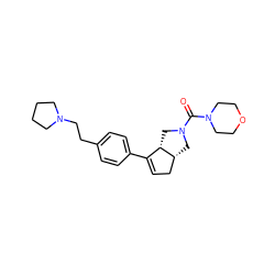 O=C(N1CCOCC1)N1C[C@@H]2CC=C(c3ccc(CCN4CCCC4)cc3)[C@@H]2C1 ZINC000040894886