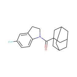 O=C(N1CCc2cc(F)ccc21)C12CC3CC(CC(C3)C1)C2 ZINC000095592066