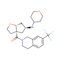 O=C(N1CCc2ccc(C(F)(F)F)cc2C1)[C@]12CCO[C@@H]1C[C@@H](NC1CCOCC1)C2 ZINC000169705998