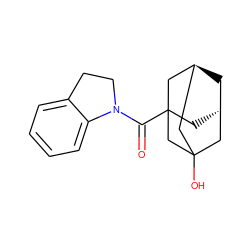 O=C(N1CCc2ccccc21)C12C[C@H]3C[C@@H](CC(O)(C3)C1)C2 ZINC000101667734