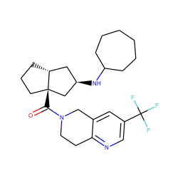 O=C(N1CCc2ncc(C(F)(F)F)cc2C1)[C@@]12CCC[C@@H]1C[C@@H](NC1CCCCCC1)C2 ZINC000095594363