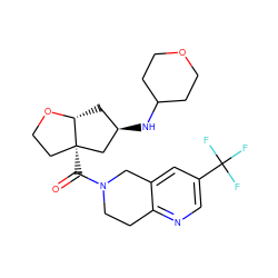 O=C(N1CCc2ncc(C(F)(F)F)cc2C1)[C@]12CCO[C@@H]1C[C@@H](NC1CCOCC1)C2 ZINC000169705989