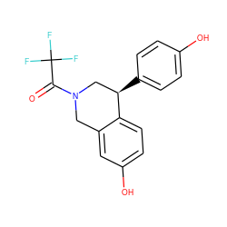 O=C(N1Cc2cc(O)ccc2[C@H](c2ccc(O)cc2)C1)C(F)(F)F ZINC000026663235