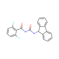 O=C(NC(=O)c1c(F)cccc1F)NC1c2ccccc2-c2ccccc21 ZINC000043442989