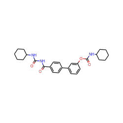 O=C(NC(=O)c1ccc(-c2cccc(OC(=O)NC3CCCCC3)c2)cc1)NC1CCCCC1 ZINC000013583461