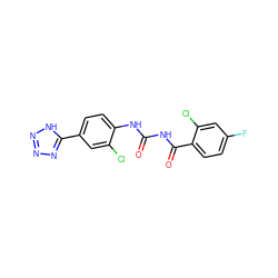 O=C(NC(=O)c1ccc(F)cc1Cl)Nc1ccc(-c2nnn[nH]2)cc1Cl ZINC000003937846