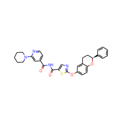 O=C(NC(=O)c1cnc(Oc2ccc3c(c2)CC[C@@H](c2ccccc2)O3)s1)c1ccnc(N2CCCCC2)c1 ZINC000169688243