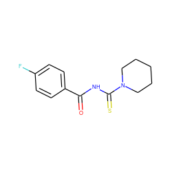 O=C(NC(=S)N1CCCCC1)c1ccc(F)cc1 ZINC000000525327