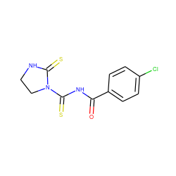 O=C(NC(=S)N1CCNC1=S)c1ccc(Cl)cc1 ZINC000034019188