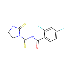 O=C(NC(=S)N1CCNC1=S)c1ccc(F)cc1F ZINC000034051930