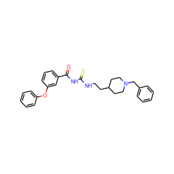 O=C(NC(=S)NCCC1CCN(Cc2ccccc2)CC1)c1cccc(Oc2ccccc2)c1 ZINC000013734734