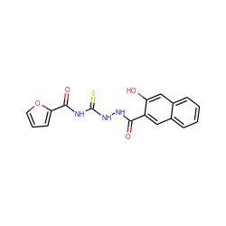 O=C(NC(=S)NNC(=O)c1cc2ccccc2cc1O)c1ccco1 ZINC000003226049