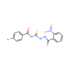 O=C(NC(=S)NNC(=O)c1ccccc1[N+](=O)[O-])c1ccc(Br)cc1 ZINC000002690706