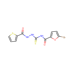 O=C(NC(=S)NNC(=O)c1cccs1)c1ccc(Br)o1 ZINC000002135388