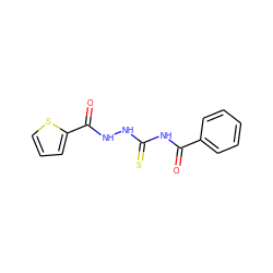 O=C(NC(=S)NNC(=O)c1cccs1)c1ccccc1 ZINC000002699302