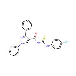 O=C(NC(=S)Nc1ccc(F)cc1)c1cn(-c2ccccc2)nc1-c1ccccc1 ZINC000096937807