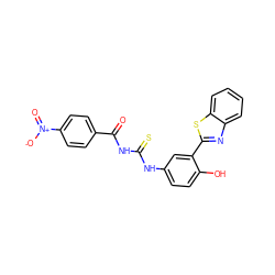 O=C(NC(=S)Nc1ccc(O)c(-c2nc3ccccc3s2)c1)c1ccc([N+](=O)[O-])cc1 ZINC000002064362