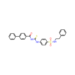 O=C(NC(=S)Nc1ccc(S(=O)(=O)NCCc2ccccc2)cc1)c1ccc(-c2ccccc2)cc1 ZINC000013981870