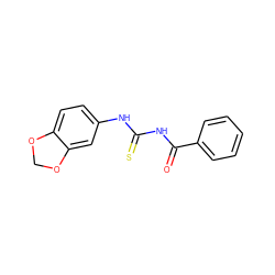 O=C(NC(=S)Nc1ccc2c(c1)OCO2)c1ccccc1 ZINC000000452519