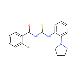 O=C(NC(=S)Nc1ccccc1N1CCCC1)c1ccccc1Br ZINC000001129463