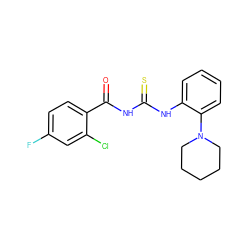 O=C(NC(=S)Nc1ccccc1N1CCCCC1)c1ccc(F)cc1Cl ZINC000001131293