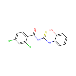 O=C(NC(=S)Nc1ccccc1O)c1ccc(Cl)cc1Cl ZINC000000456507