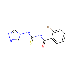 O=C(NC(=S)Nn1cnnc1)c1ccccc1Br ZINC000003259204