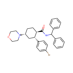 O=C(NC(c1ccccc1)c1ccccc1)[C@@H]1CC[C@@H](N2CCOCC2)C[C@H]1c1ccc(Br)cc1 ZINC000103283370