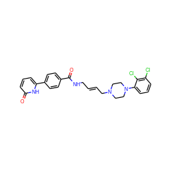 O=C(NC/C=C/CN1CCN(c2cccc(Cl)c2Cl)CC1)c1ccc(-c2cccc(=O)[nH]2)cc1 ZINC000028711319