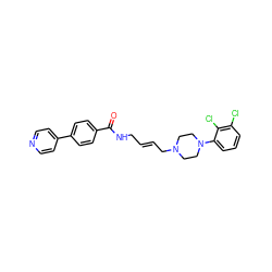 O=C(NC/C=C/CN1CCN(c2cccc(Cl)c2Cl)CC1)c1ccc(-c2ccncc2)cc1 ZINC000013608830