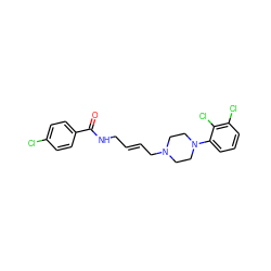 O=C(NC/C=C/CN1CCN(c2cccc(Cl)c2Cl)CC1)c1ccc(Cl)cc1 ZINC000013608784