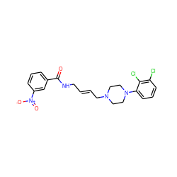 O=C(NC/C=C/CN1CCN(c2cccc(Cl)c2Cl)CC1)c1cccc([N+](=O)[O-])c1 ZINC000013608802