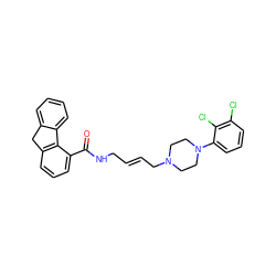 O=C(NC/C=C/CN1CCN(c2cccc(Cl)c2Cl)CC1)c1cccc2c1-c1ccccc1C2 ZINC000013534393